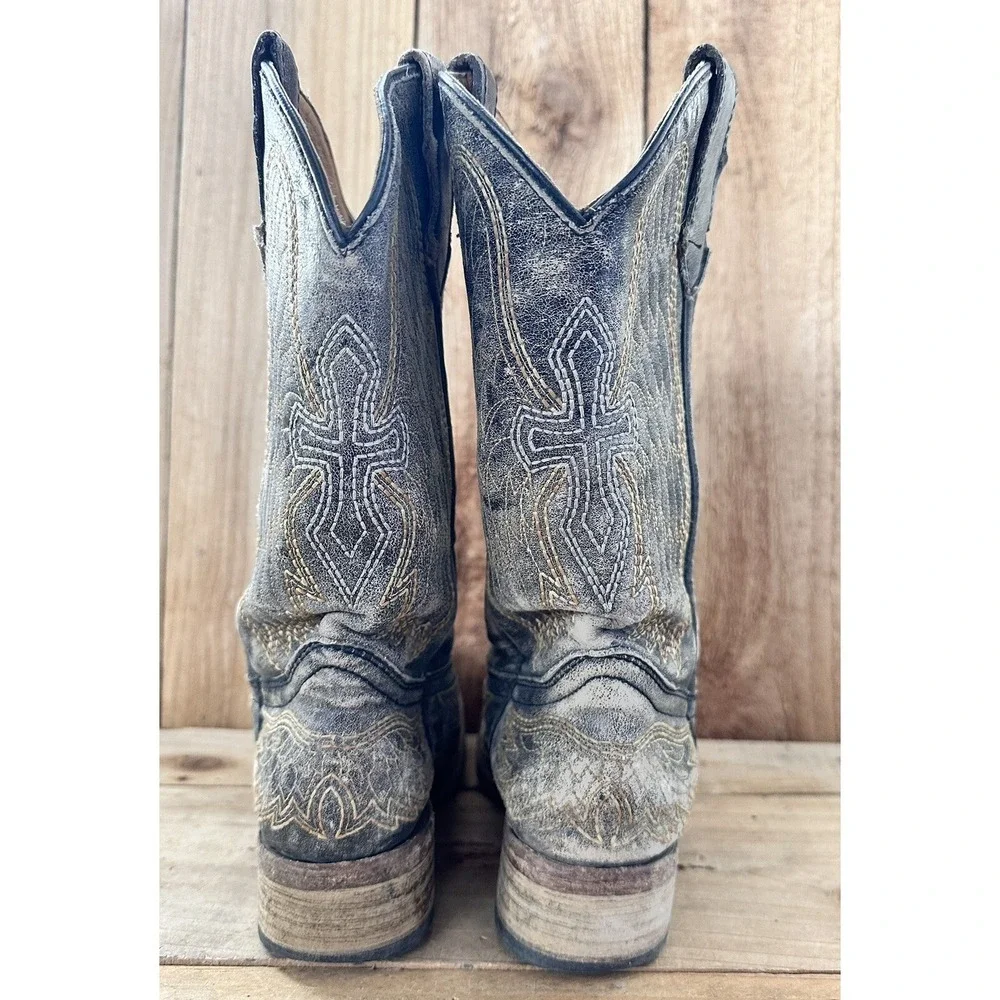 Corral Brown Cowboy Western Boots Kids Size 2 A1032 Cowgirl